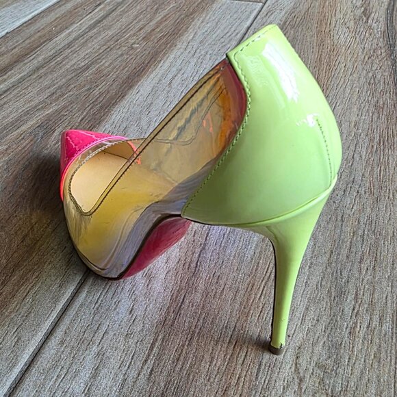 Christian Louboutin Debout 100 Patent Fushia Leather PVC Riviera Pumps. Eur. 37 - Picture 7 of 14